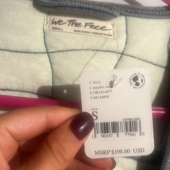 NWT Free People We The Free Kara Quilted Jacket Pacific Combo Size Small - Picture 5 of 7